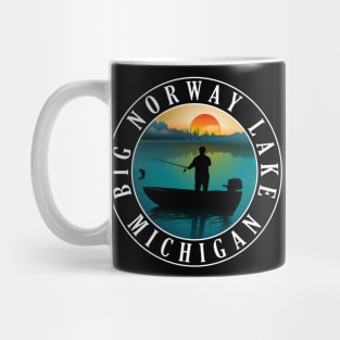 Big Norway Lake Fishing Michigan Sunset Mug